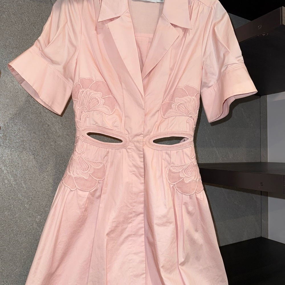 Self-Portrait Pink Cutout Mini Dress